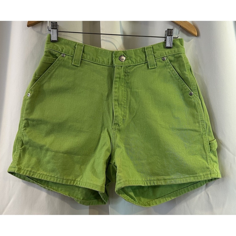 Vintage Riveted By Lee Lime Green Cargo Shorts‎ Size Medium Y2K